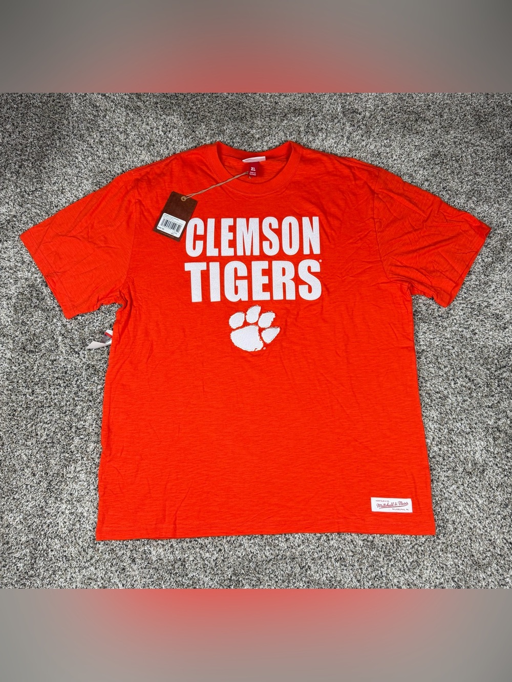 New Sz XL Men’s Mitchell & Ness Clemson Tigers Legendary Slub Shirt Orange